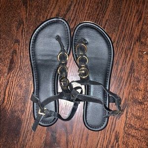 Guess Black & Gold Sandals